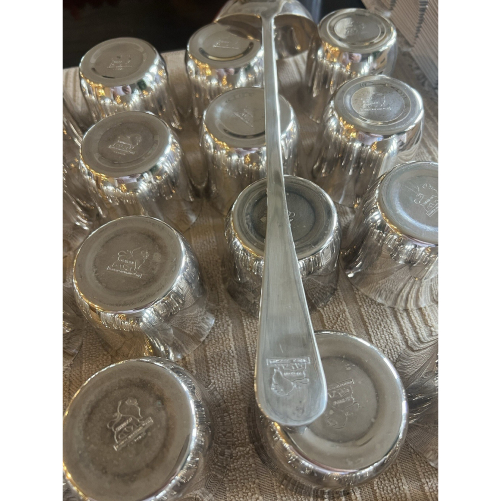 Sheridan Taunton Silverplate Punch Bowl Cups (20) & Ladle 21 Piece